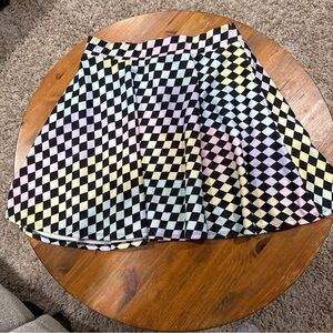 Hot Topic Pastel Checkered Skater Skirt